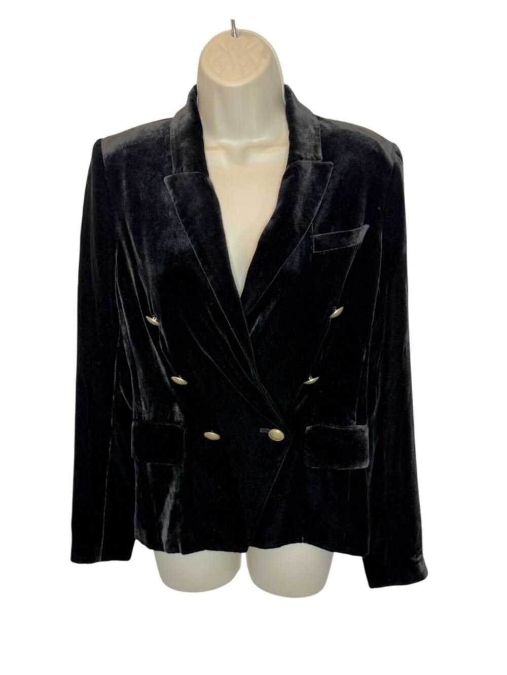 L’Agence Kenzie Velvet Blazer Jacket Black - Size 0 - Picture 4 of 11